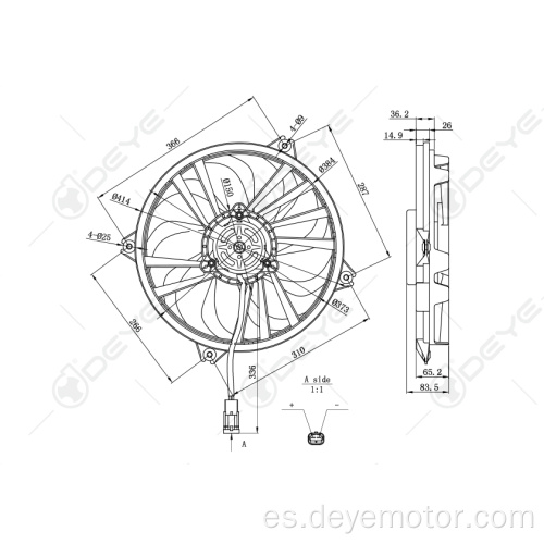 1253.A6 Ventilador de refrigeración del condensador del radiador para CITROEN